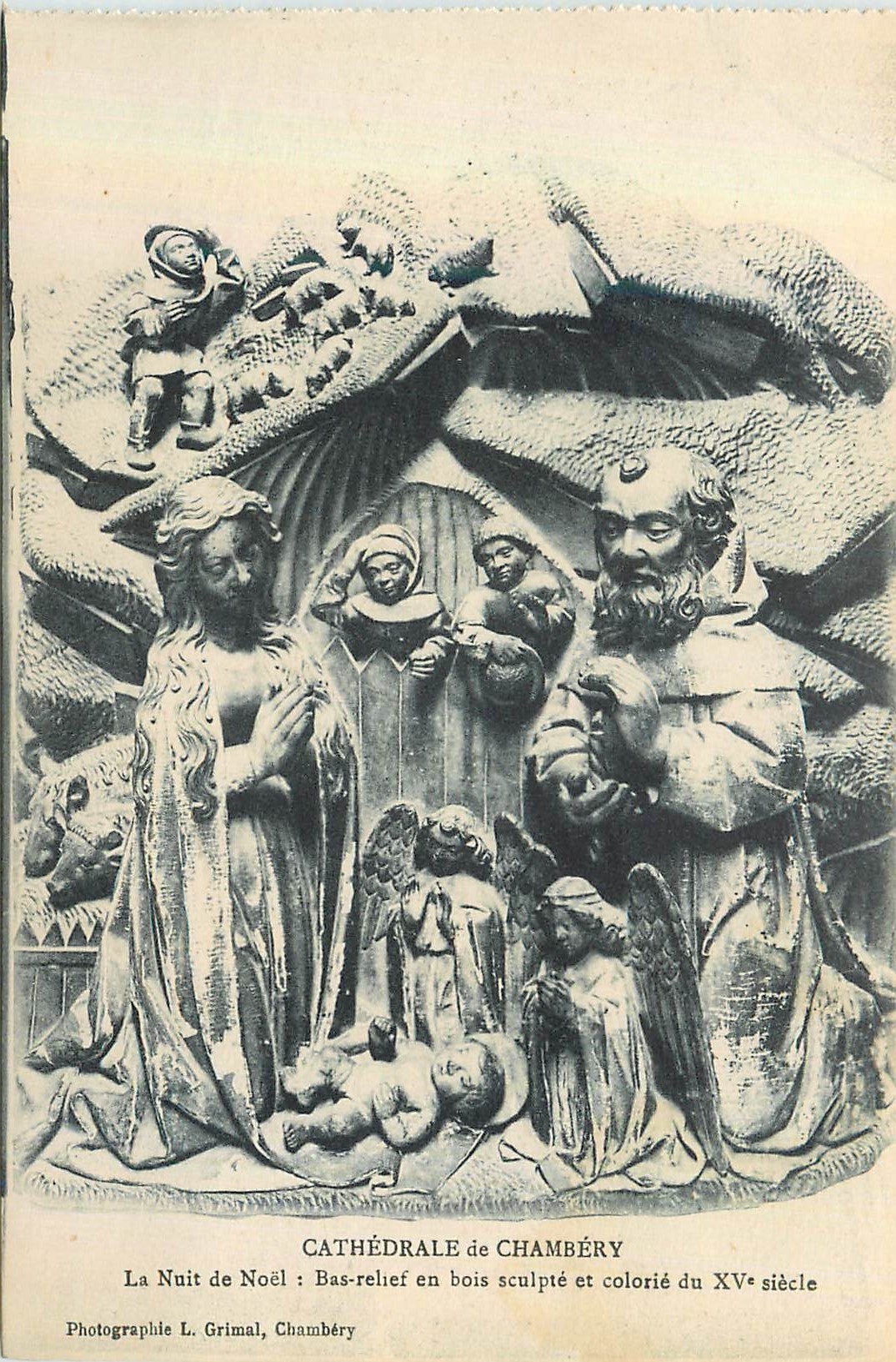 CPA Cathedrale de Chambery La Nuit de Noel Bas Relief en Bois Sculpte et Colorie du XVe Siecle