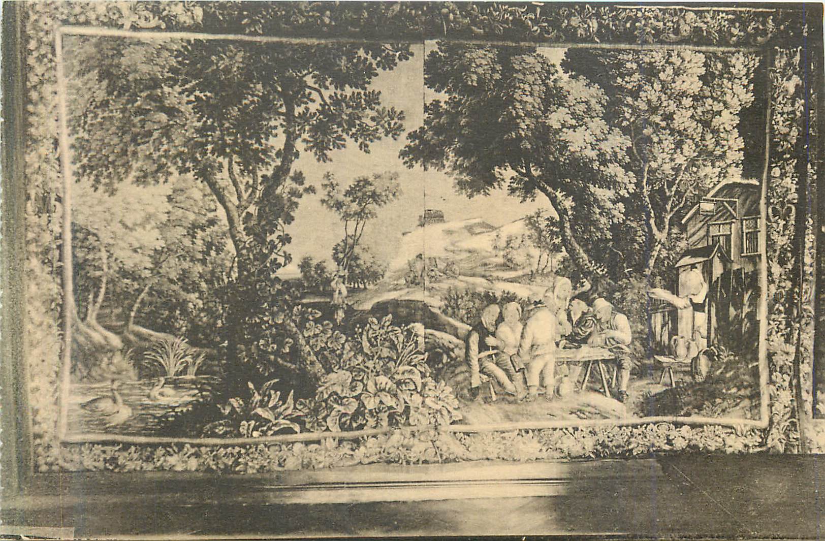 CPA Chateau de Keriolet Tapisserie de la Salle a Manger Repas au Champ (XVIIe Siecle)
