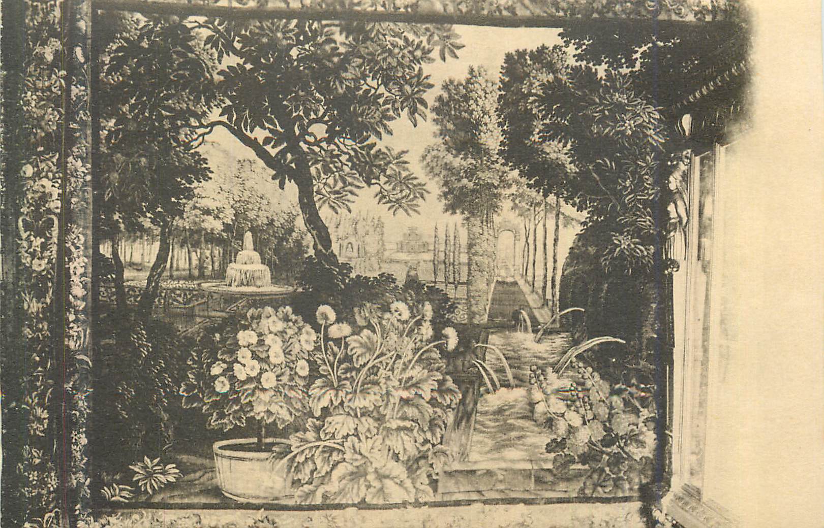 CPA Le Chateau de Keriolet Tapisserie de la Salle a Manger (XVIIe Siecle) Vue du Parc