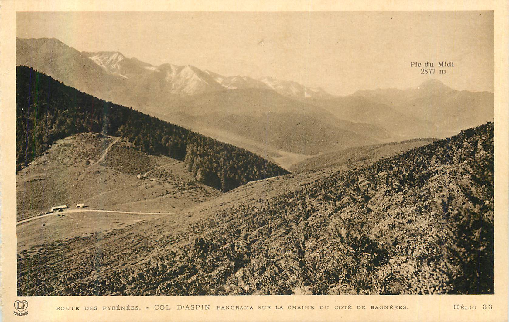 Ruta de los Pirineos - Paso de Aspin - Panorama sobre la cadena desde el lado de Bagnères