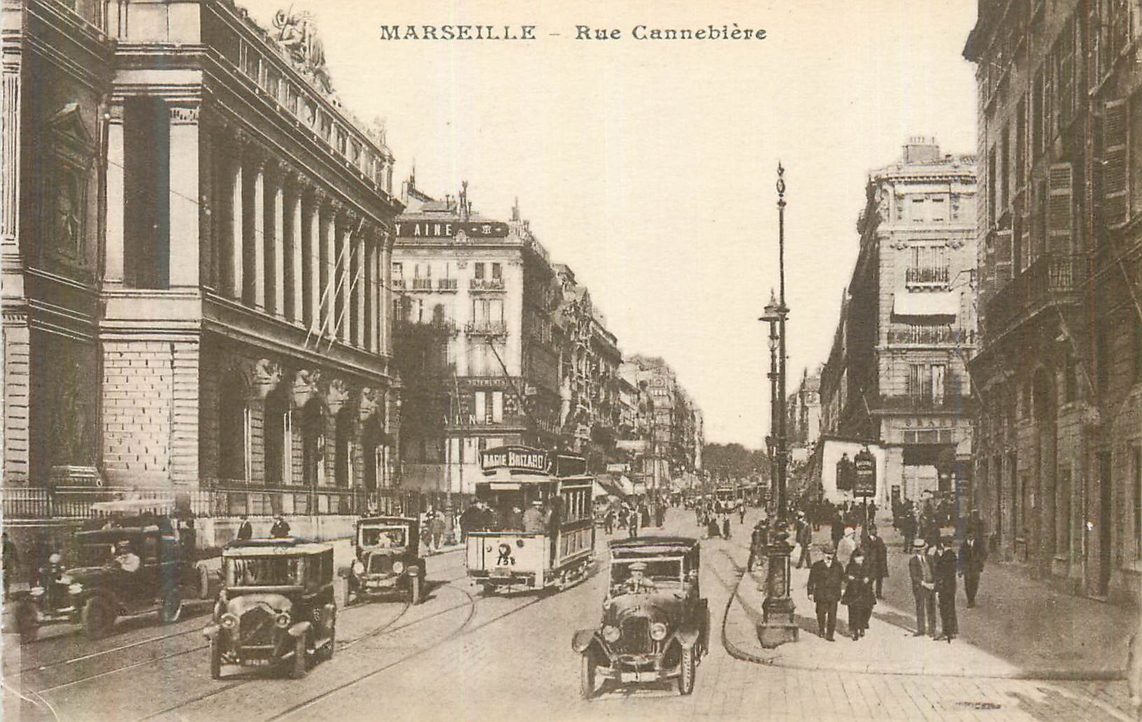 CPA Marseille Rue Cannebiere Automobile