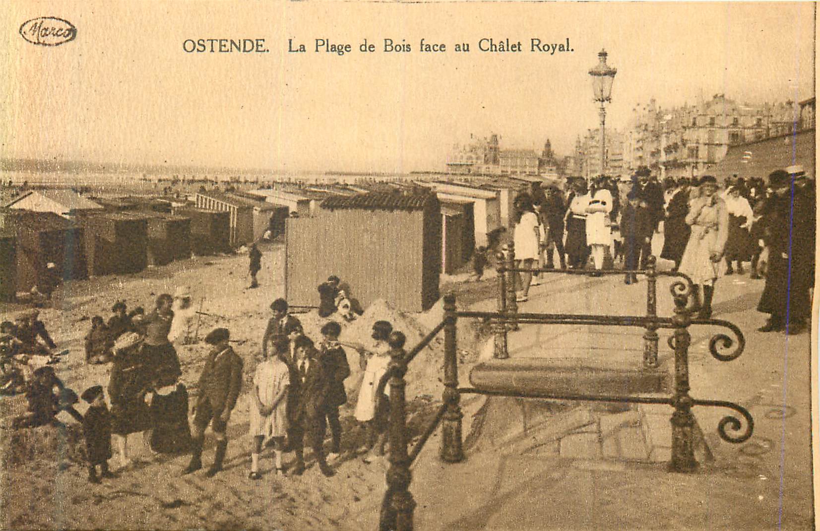 CPA Ostende La Plage de Bois face au Chalet Royal