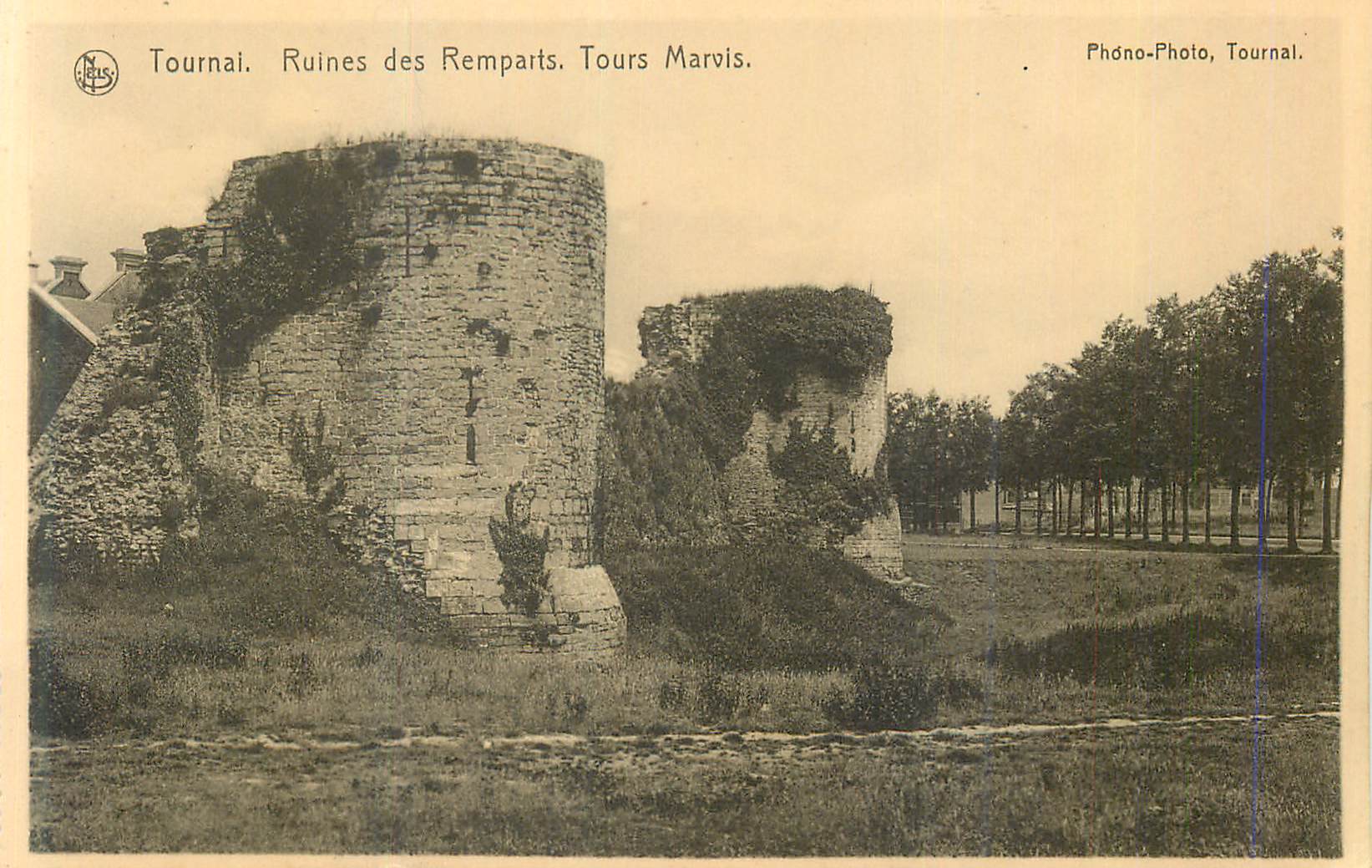 CPA Tournai Tuines des Remparts Tours Marvis