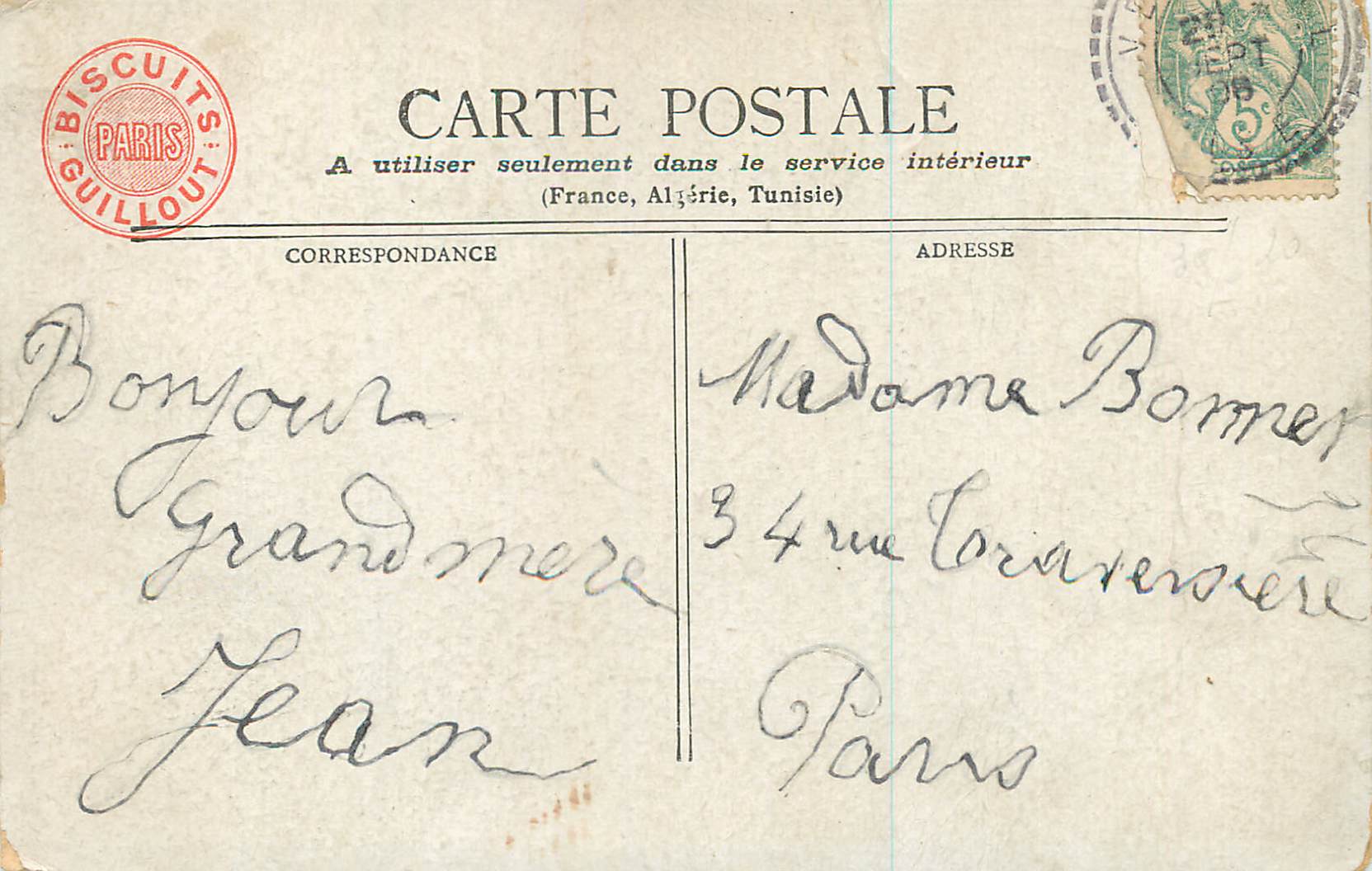 CPA Femme Numero 3 — Rückseite