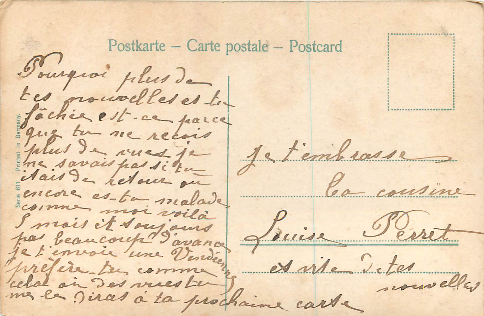CPA Femme Espagne — Verso