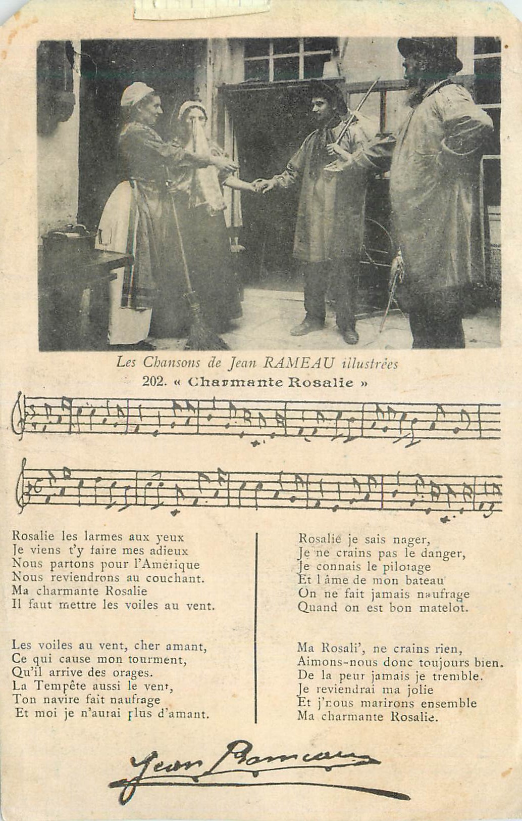 CPA Les Chansons de Jean Rameau Illustrees Charmante Rosalie