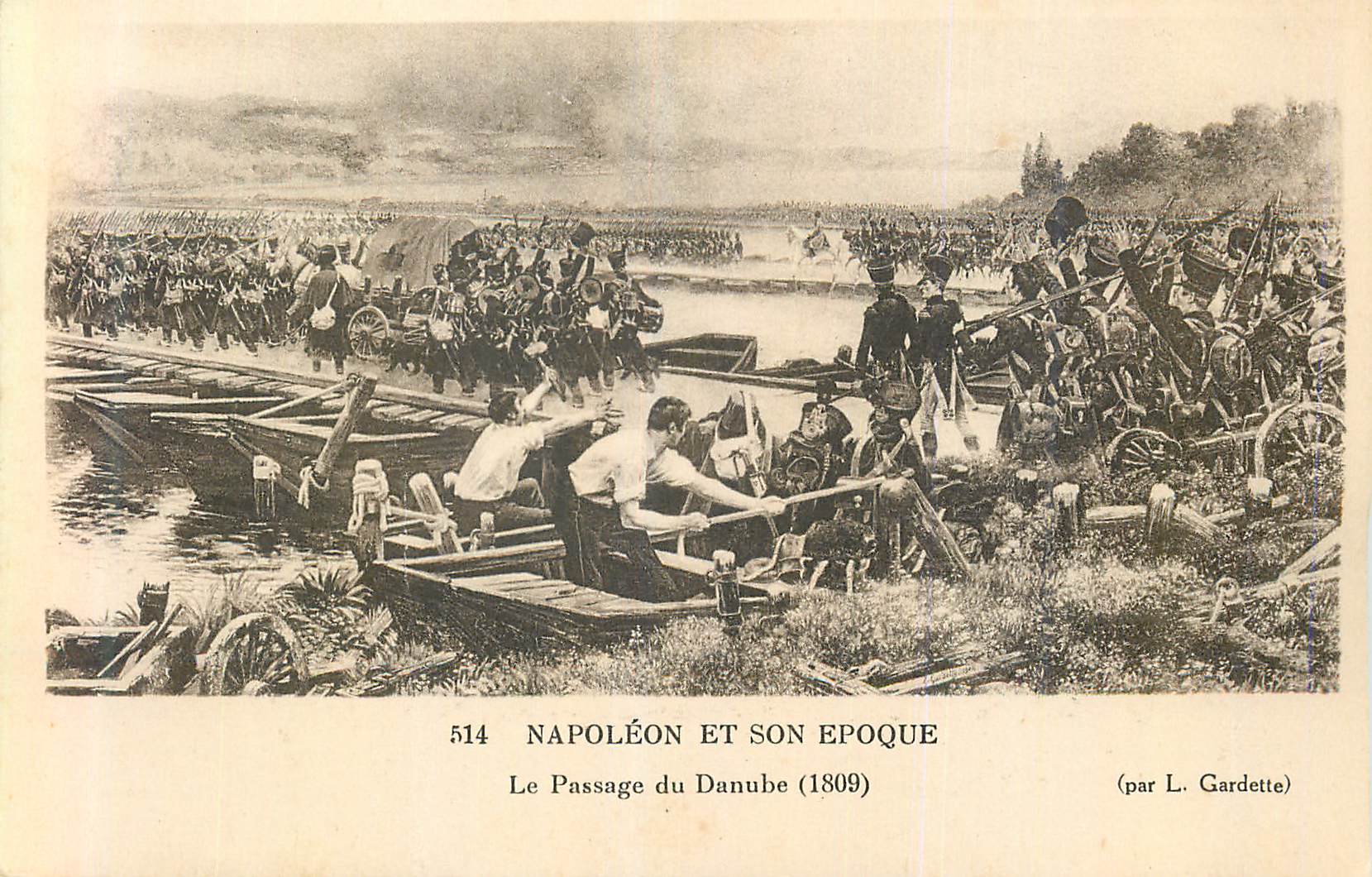 CPA Napoleon et son Epoque Le Passage du Danube (1809) Napoleon 1er Militaria