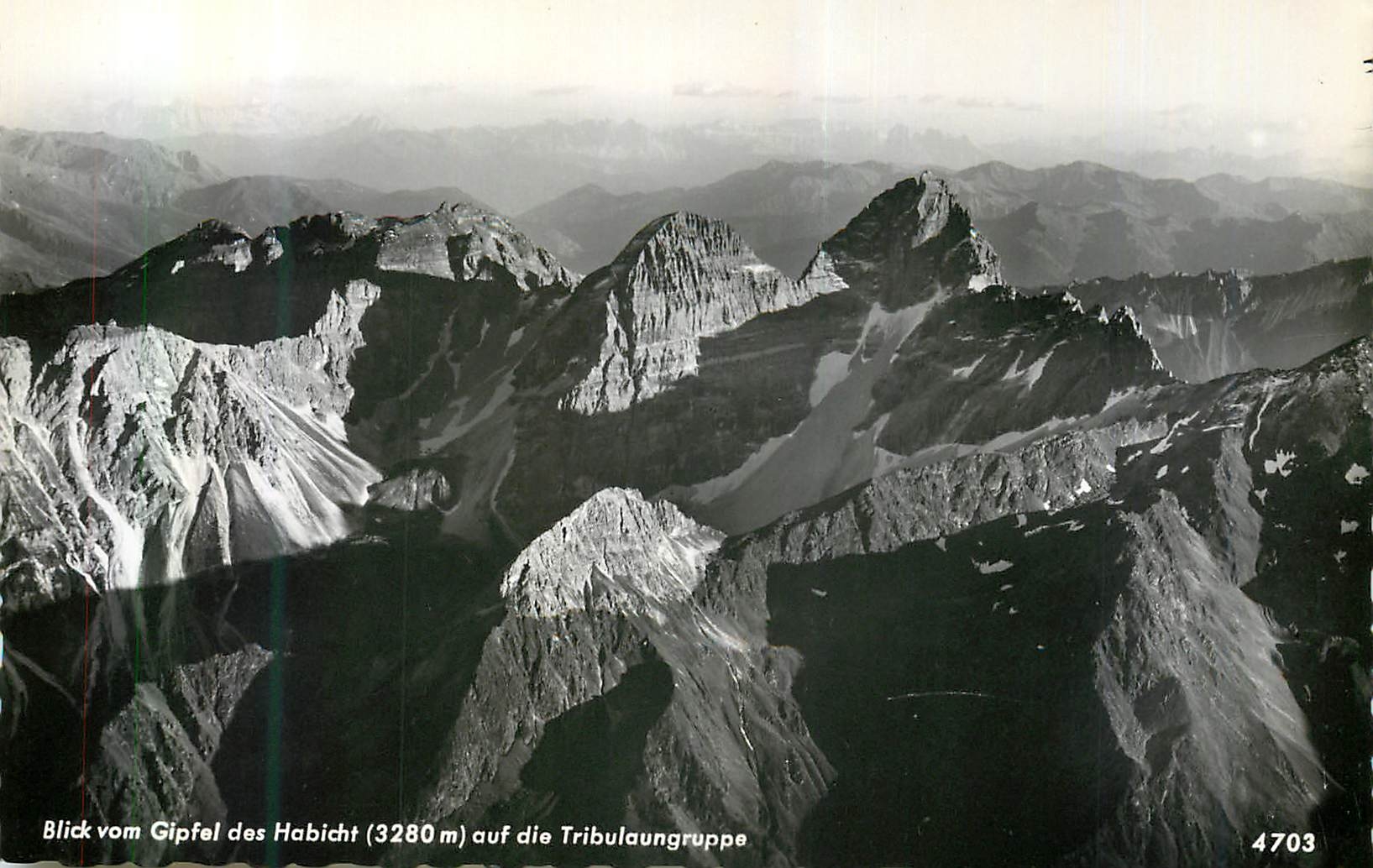 Vue depuis le sommet du Habicht (3280 m) sur la Tribulaungruppe — Alpiner Kunstverlag Wilhelm Siempfle, n° 4703