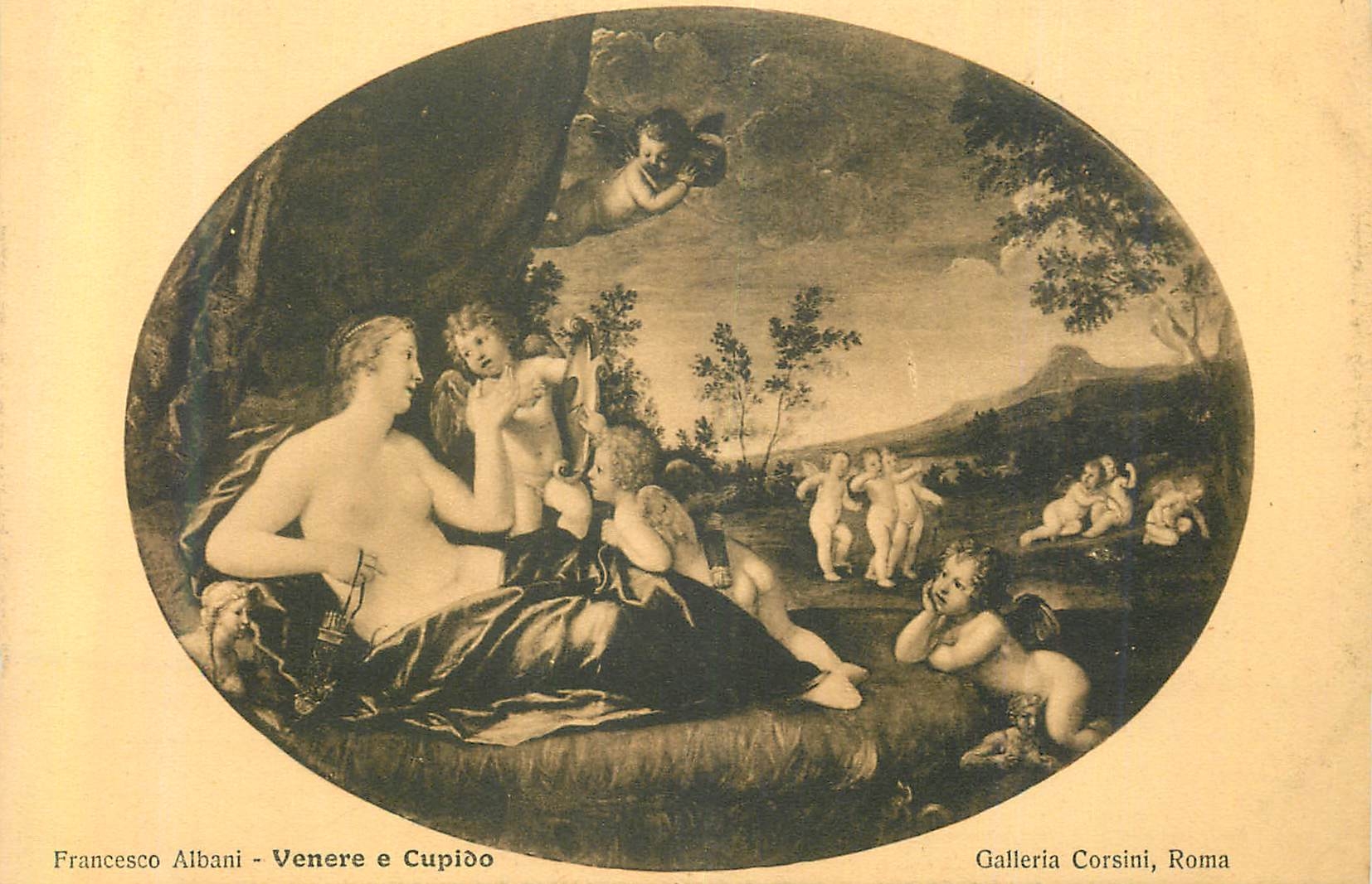 CPA Galleria Corsini Roma Francesco Albani Venere e Cupido