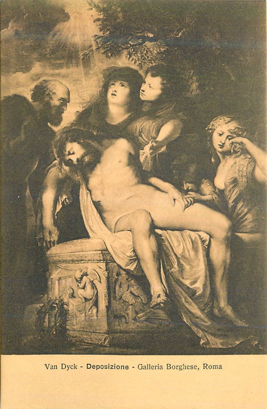 CPA Roma Galleria Borghese Van Dyck Deposizione