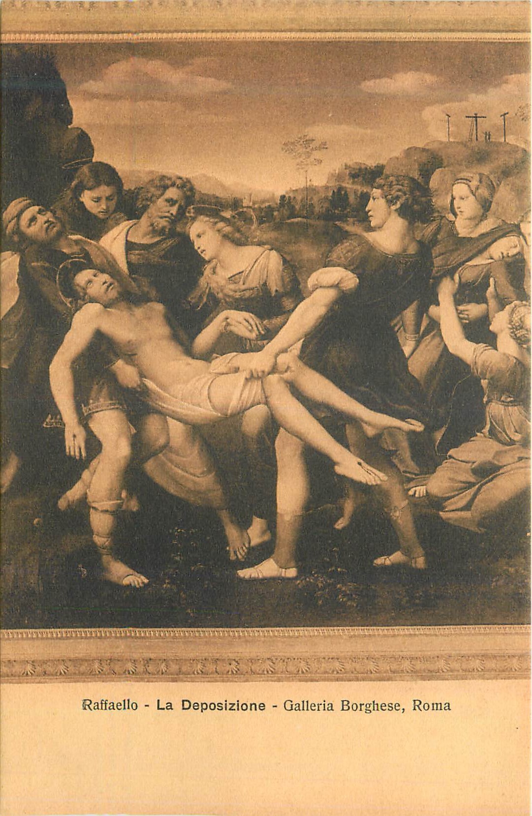 CPA Roma Galleria Borghese Raffaello La Deposizione
