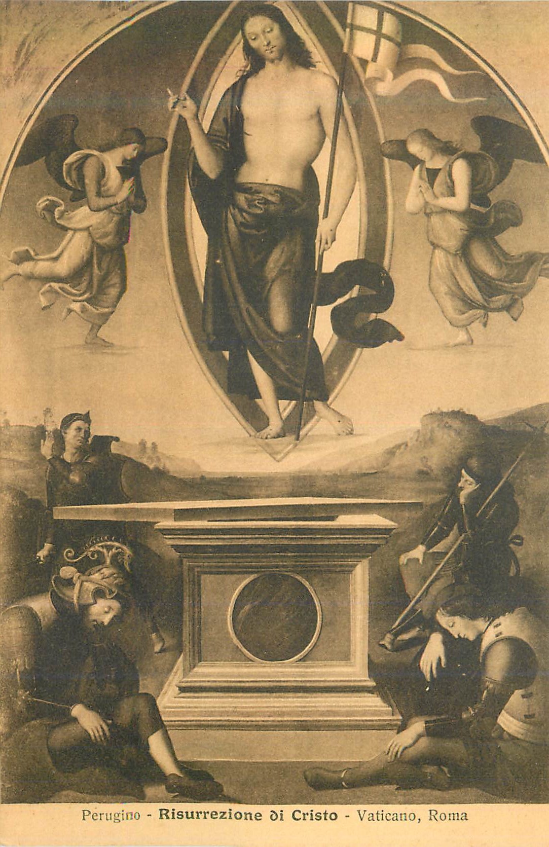 CPA Roma Vaticano Perugino Risurrezione di Cristo