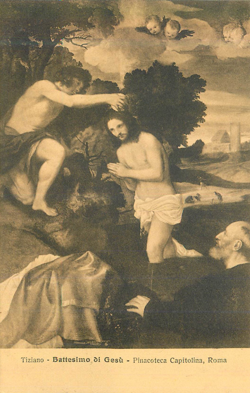 CPA Roma Pinacoteca Capitolina Tiziano Battesimo di Gesu