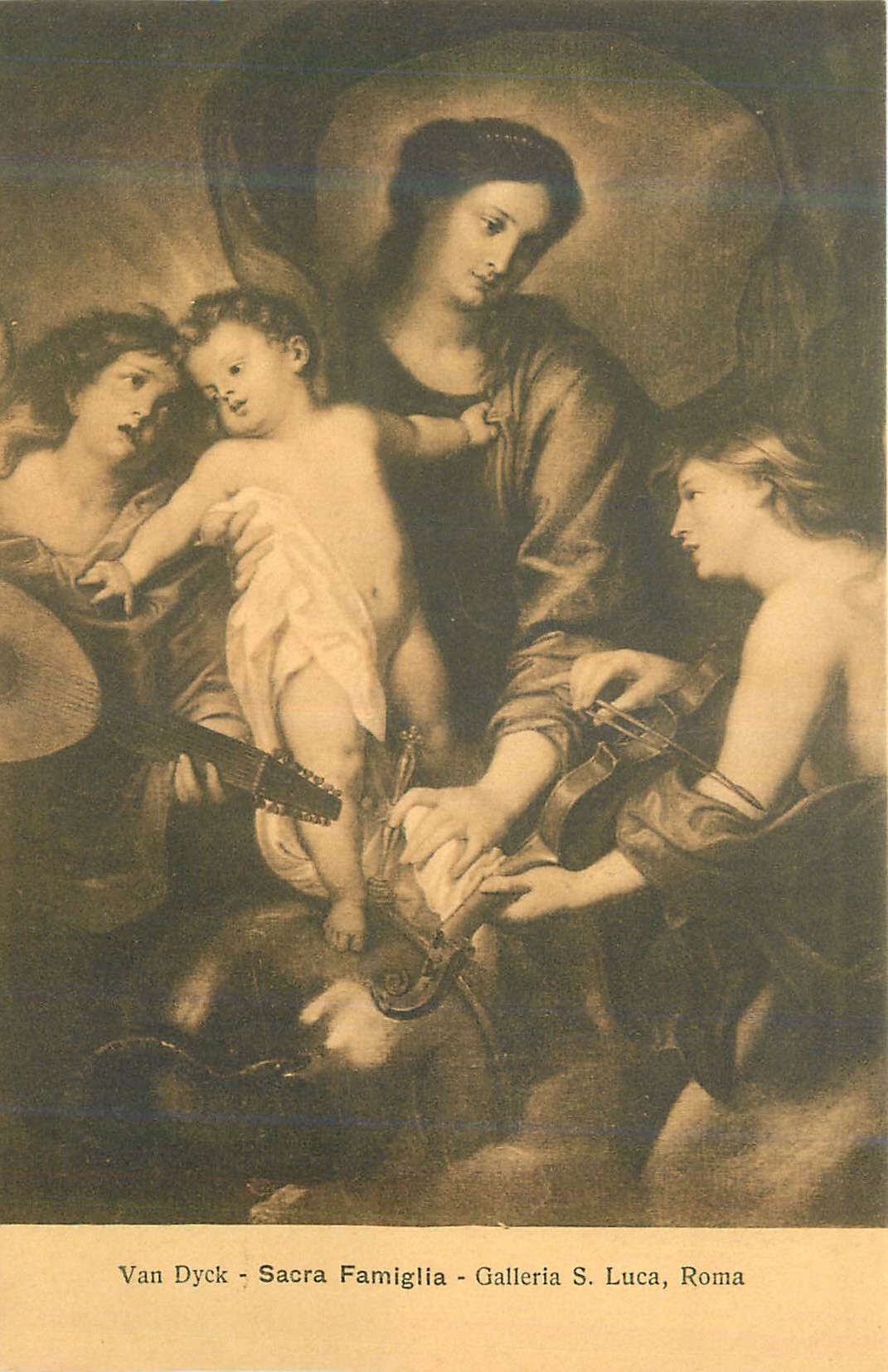 CPA Roma Galleria S Luca Van Dyck Sacra Famiglia