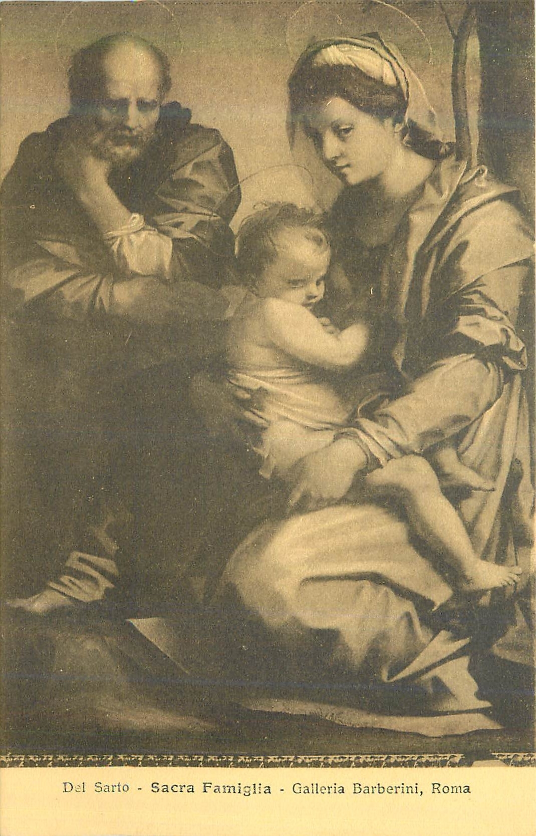 CPA Roma Galleria Barberini Del Sarto Sacra Famiglia
