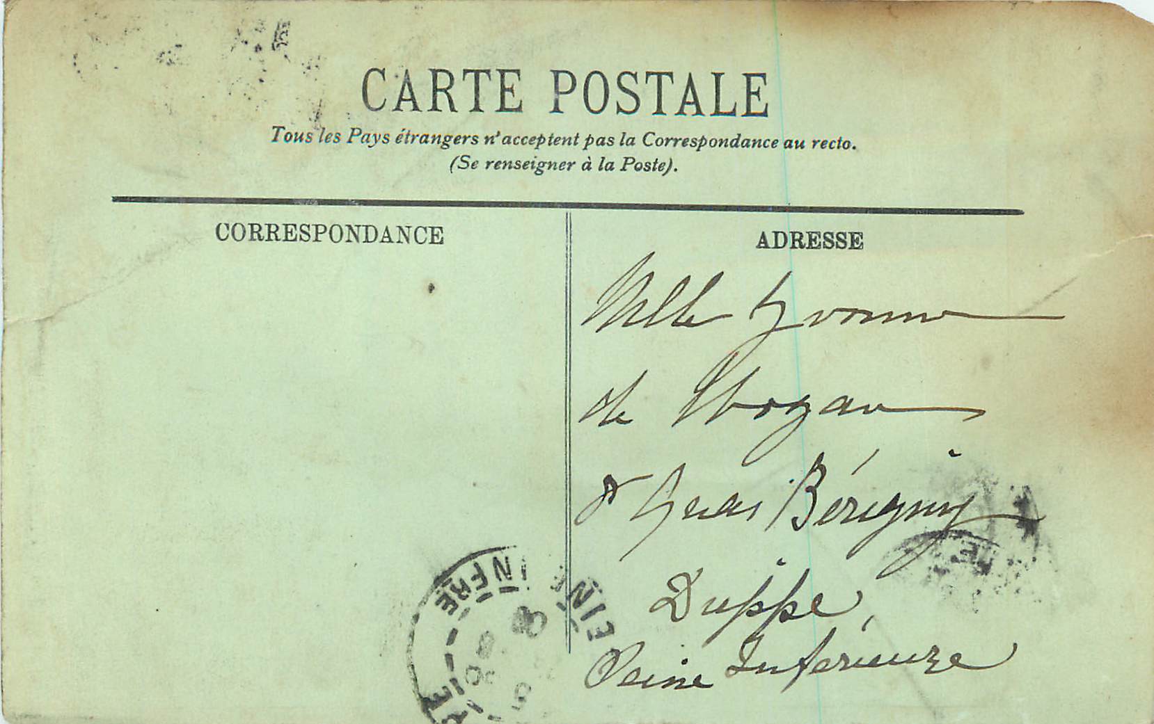 CPA Trouville Hotel et Rue de Paris — Verso