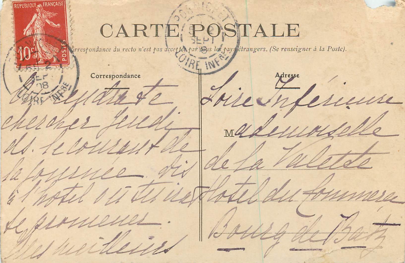 CPA Ste Marguerite (L Inf) Rochers de la Pointe de Chemoulin — Rückseite
