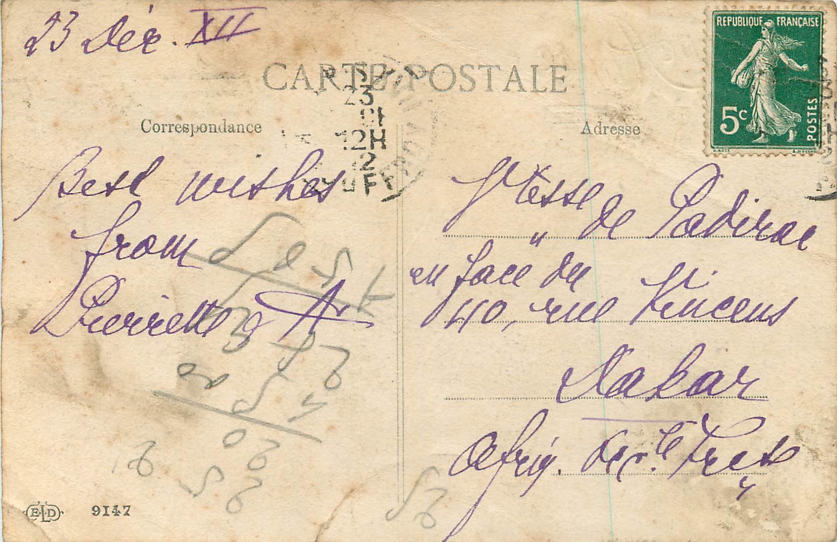 CPA Bonne Annee — Rückseite