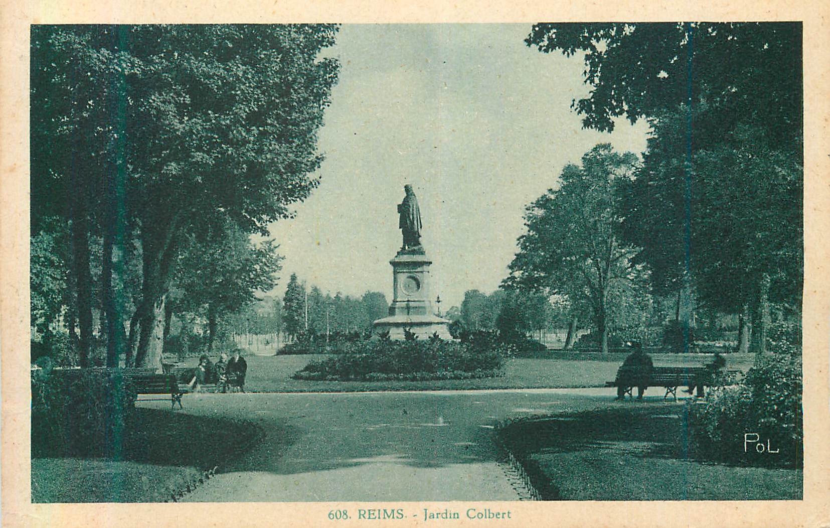 CPA Reims Jardin Colbert