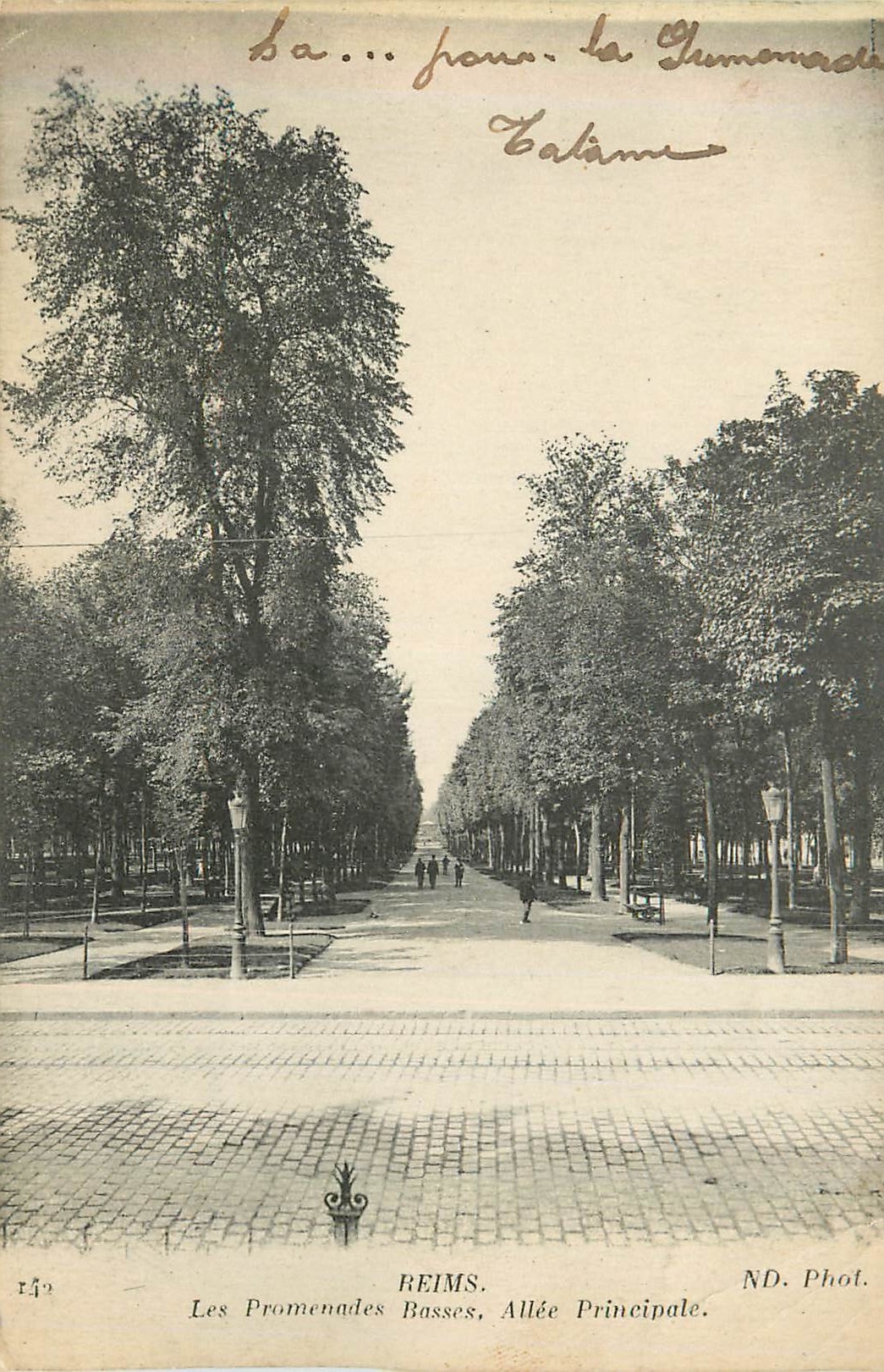 CPA Reims Les Promenades Basses Allee Principale