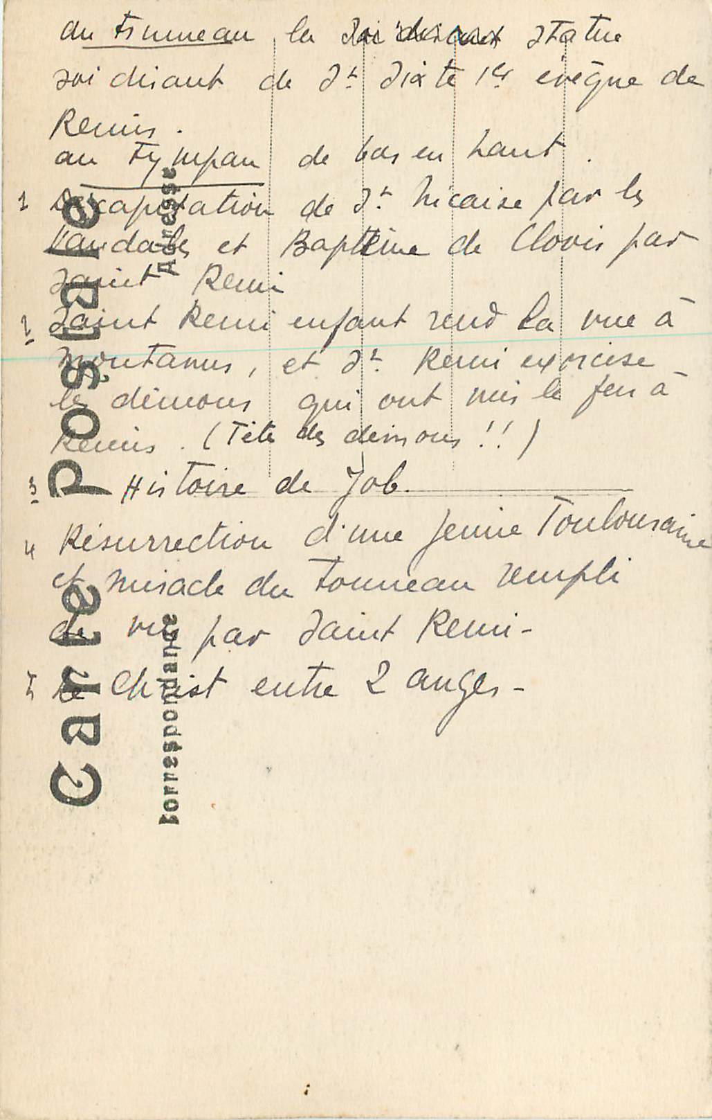 CPA Reims avant le Bombardement Portail Nord de la Cathedrale (Le Jugement Dernier) Militaria — Verso