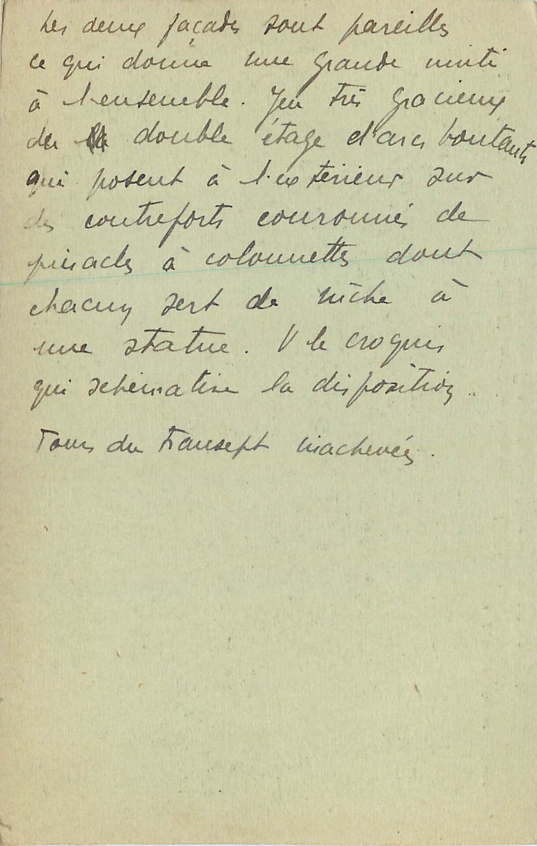 CPA Reims avant Le Bombardement La Cathedrale La Grande Guerre — Verso