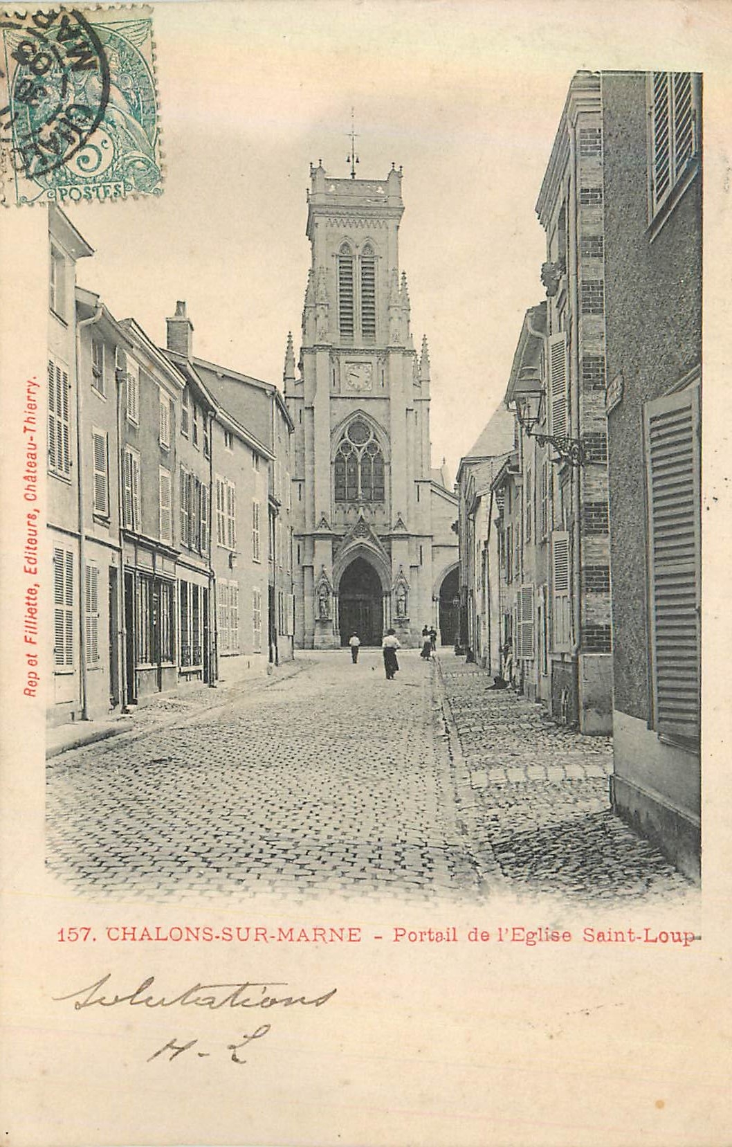 Chalons-sur-Marne — Portail de l'Église Saint-Loup — Rep et Filiatte, Éditeurs, Château-Thierry, n°157