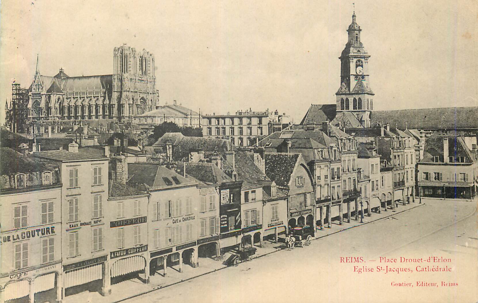 CPA Reims Place Drouet D'Erlon Eglise Saint Jacques Cathedrale