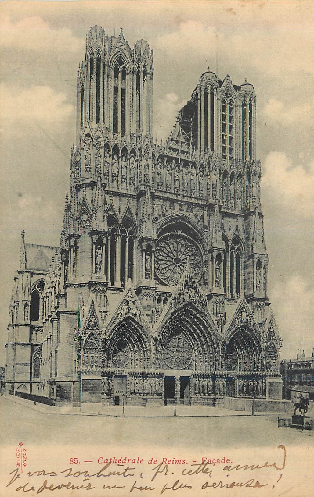 CPA Cathedrale de Reims Facade