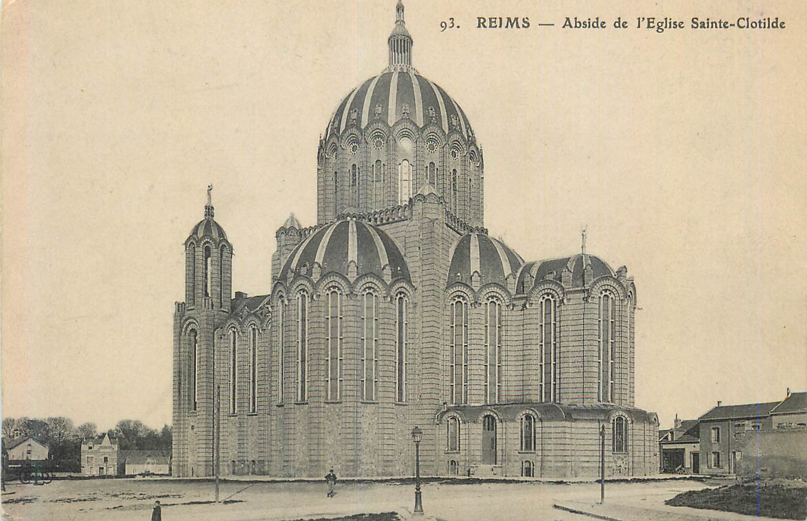 CPA Reims Abside de l'Eglise Saint Clotilde