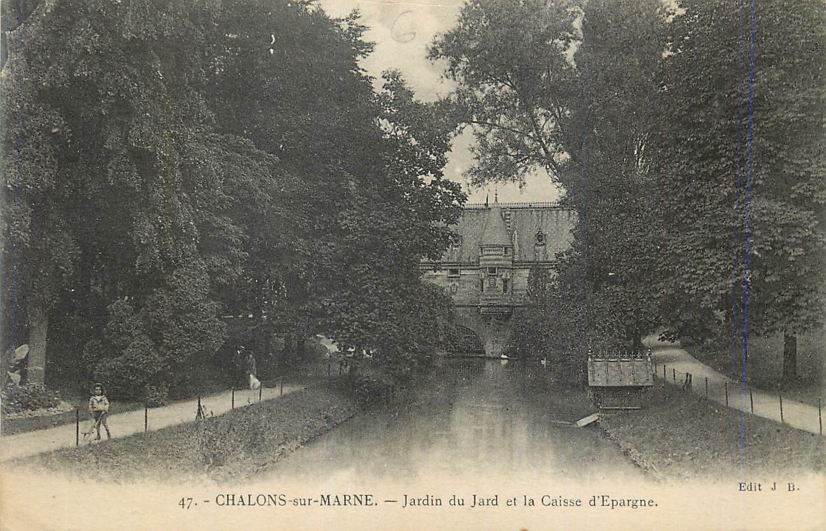 Chalons-sur-Marne — Jardin du Jard et la Caisse d'Epargne — Edit J.B.