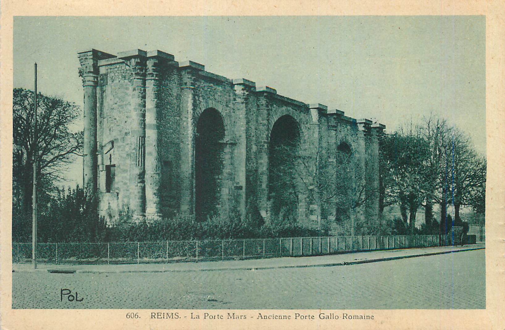 CPA Reims La Porte Mars Ancienne Porte Gallo Romaine