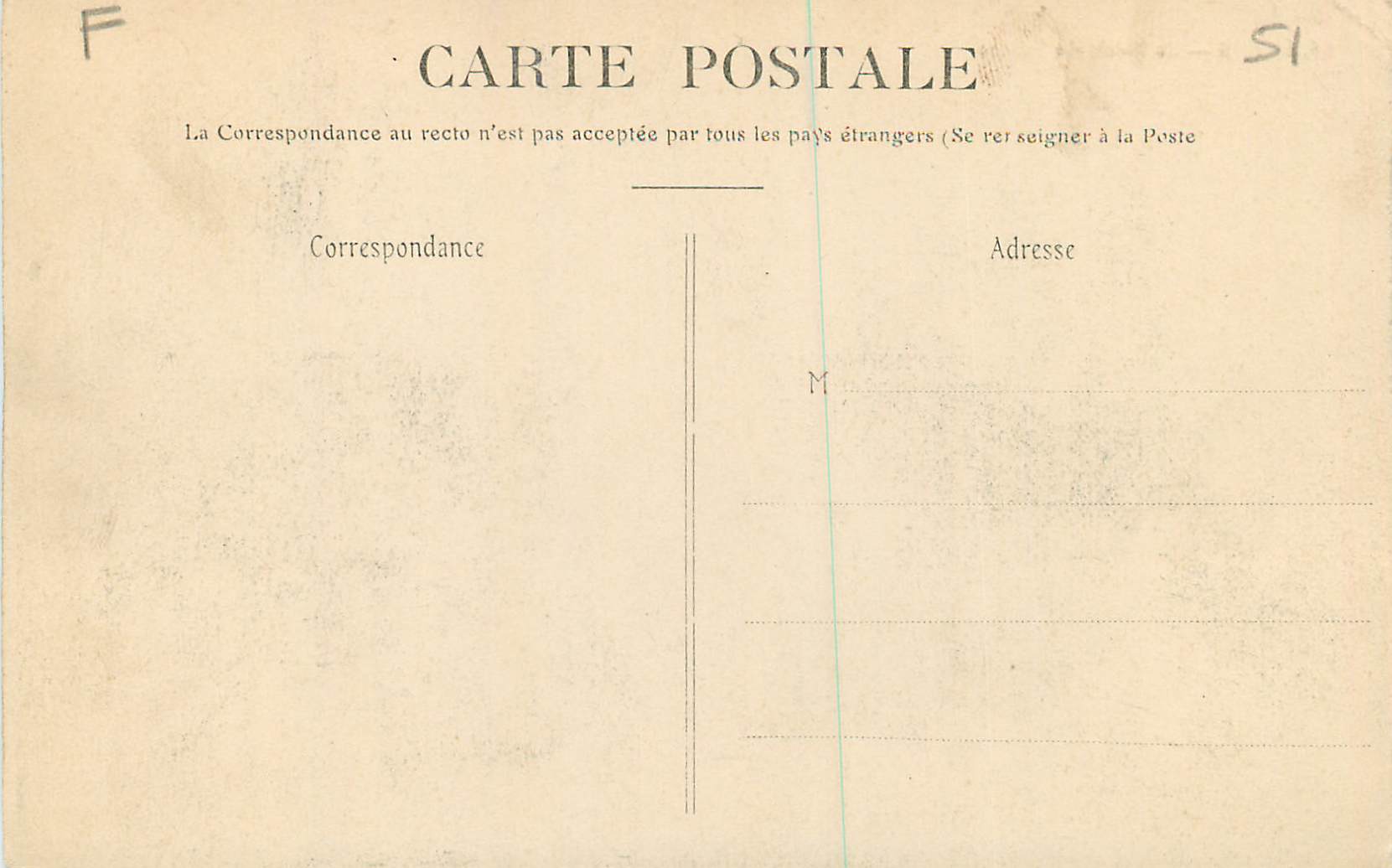 CPA Reims Le Palais de Justice — Verso