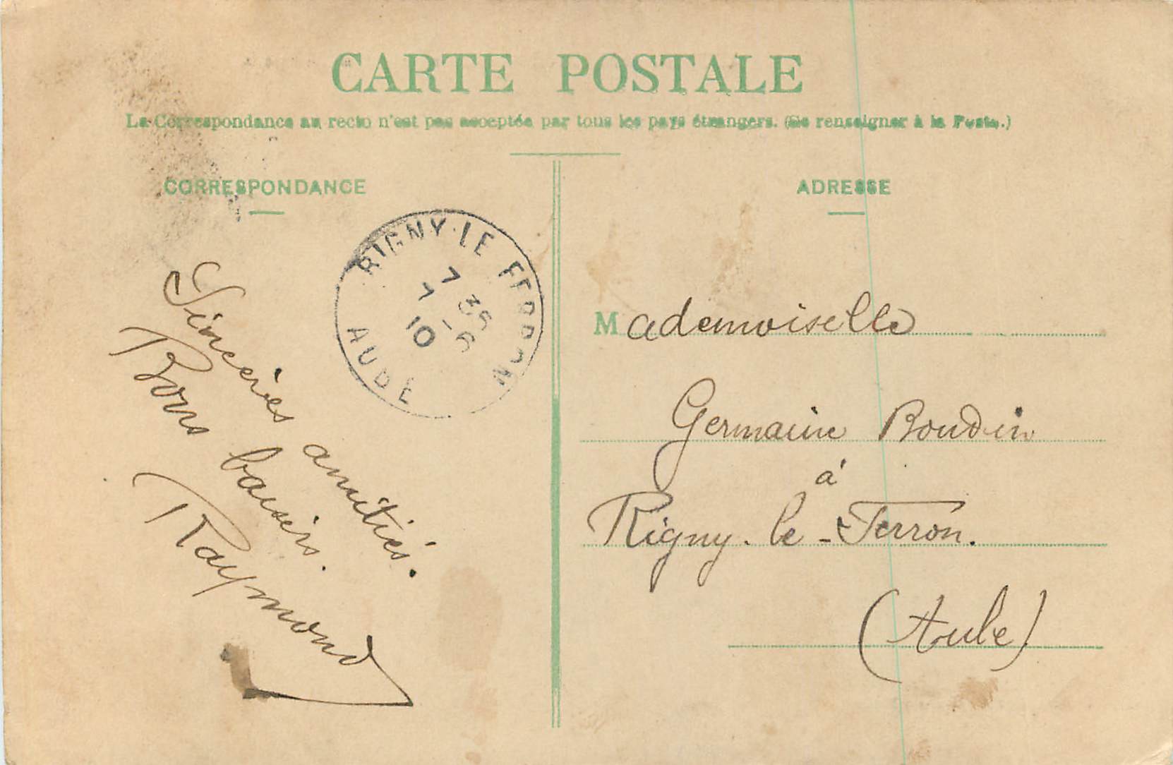 CPA Chalons sur Marne Le Barrage sur la Marne — Rückseite