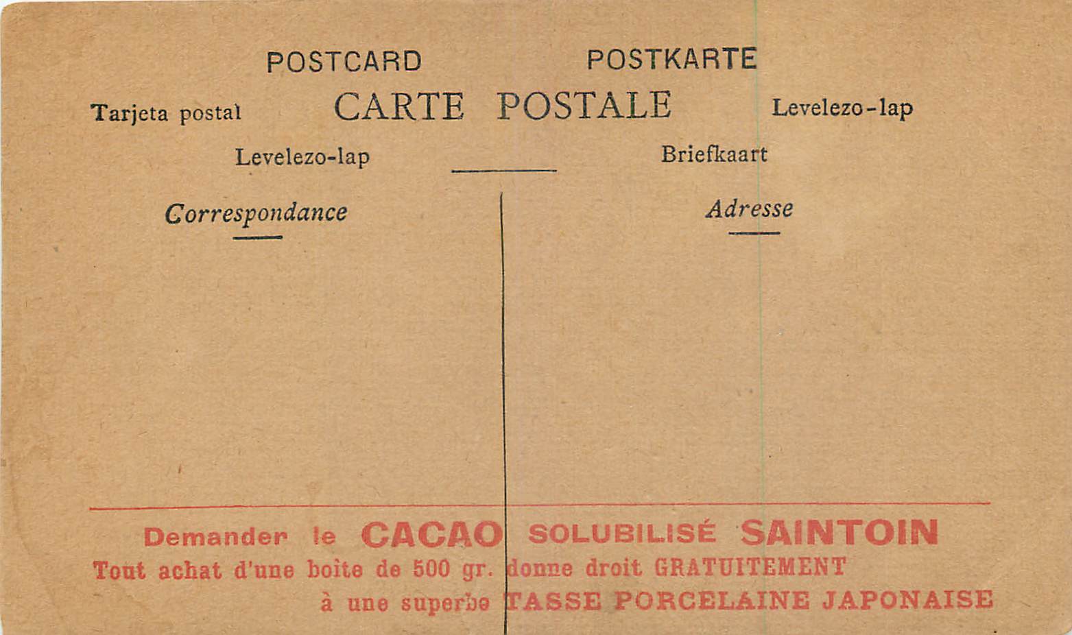 CPA Demander le Cacao Solublise Saintoin — Verso