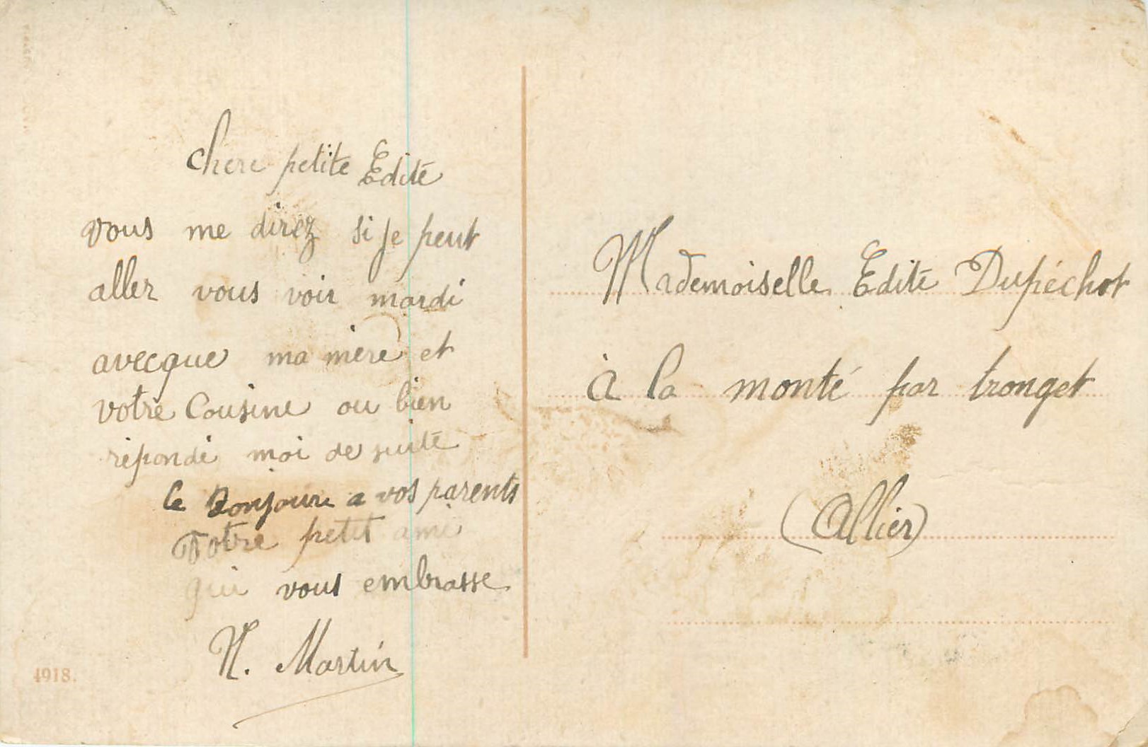CPA Femme — Verso