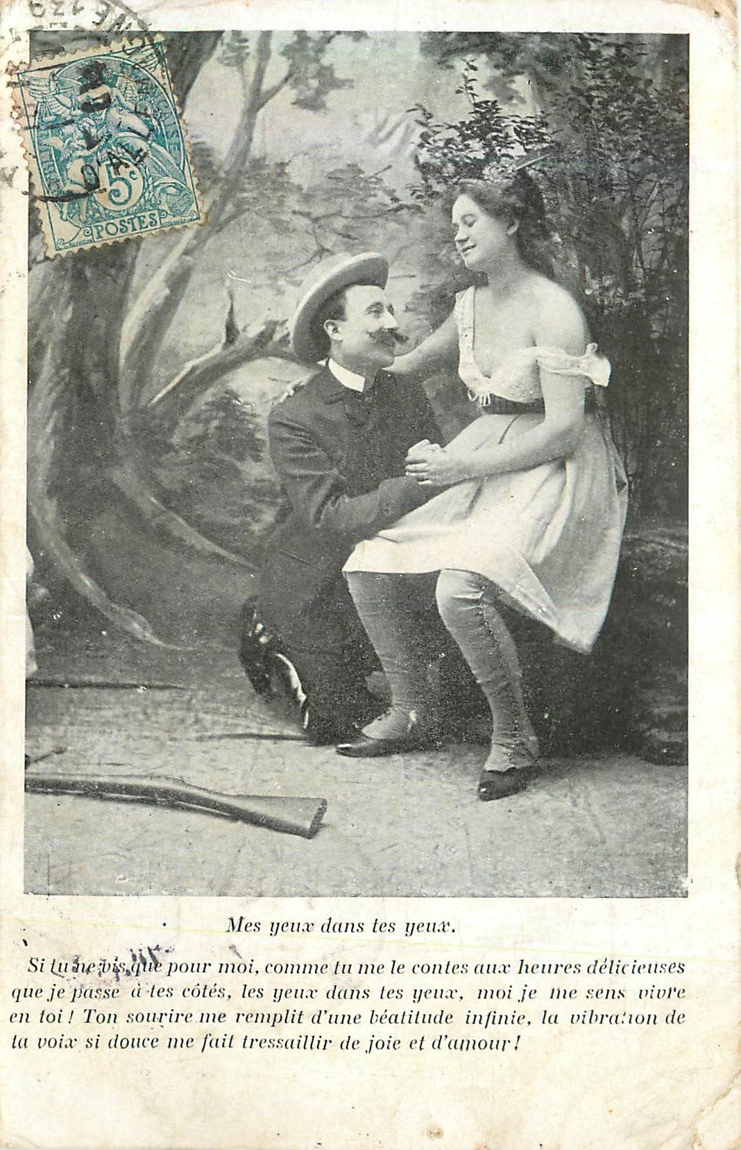 Amour dans la forêt — scène de demande en mariage — éditeur non visible