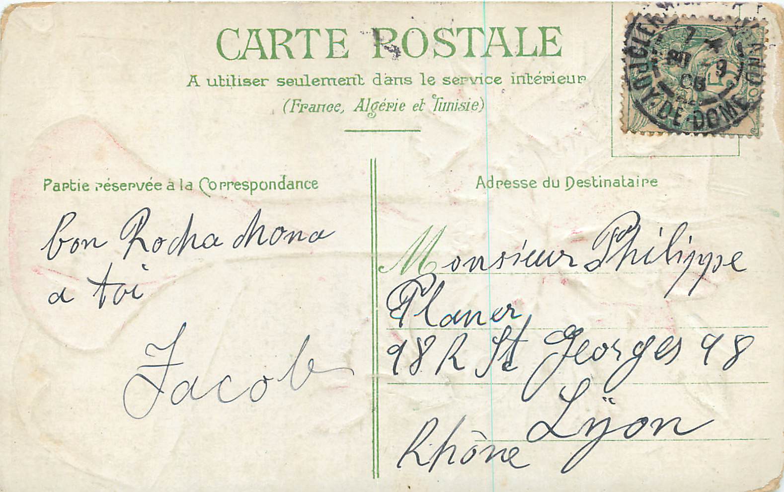 CPA Bonne Fete Fleurs — Rückseite