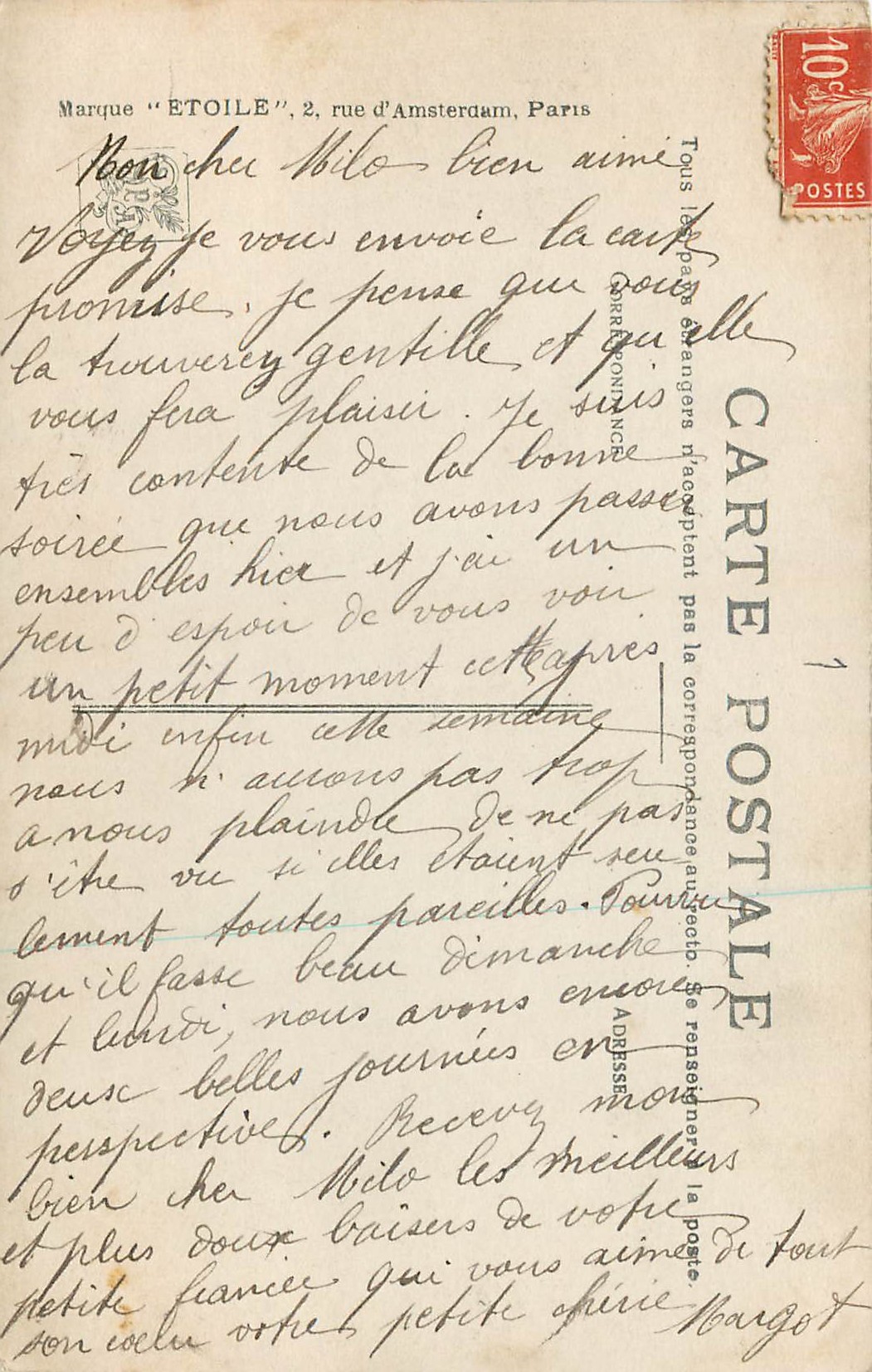 CPA Salon 1908 Brunery Le Toast du Marie — Rückseite
