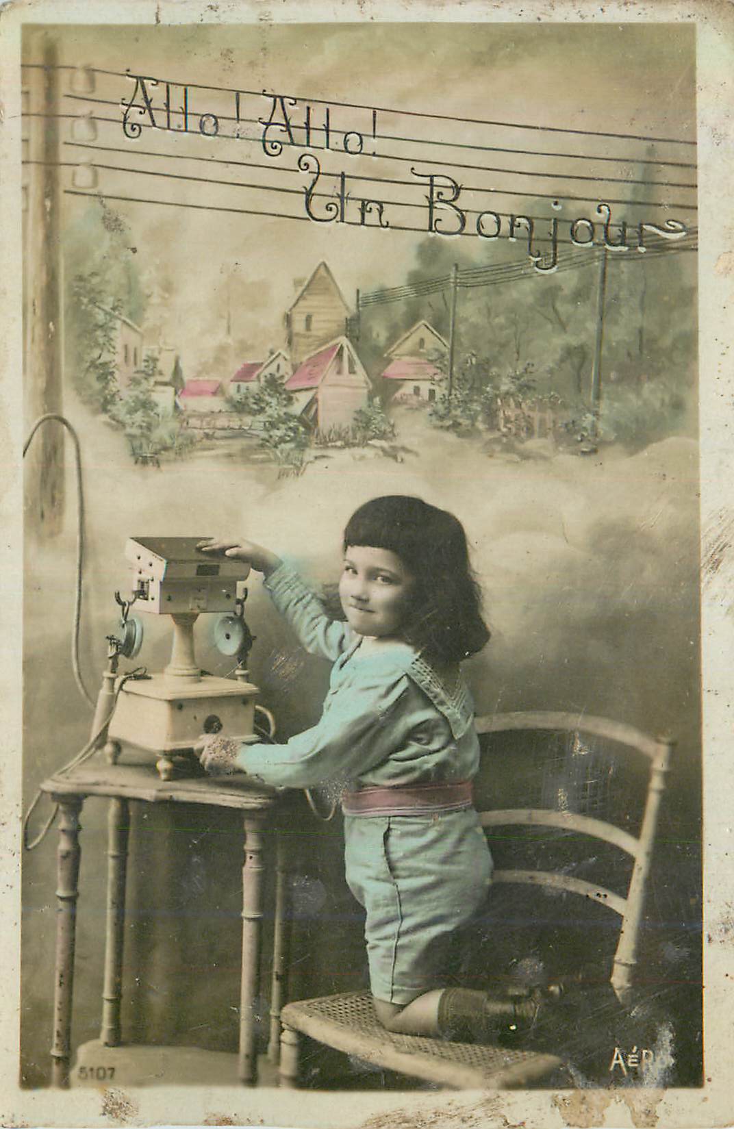 CPA Allo Allo Un Bonjour Telephone