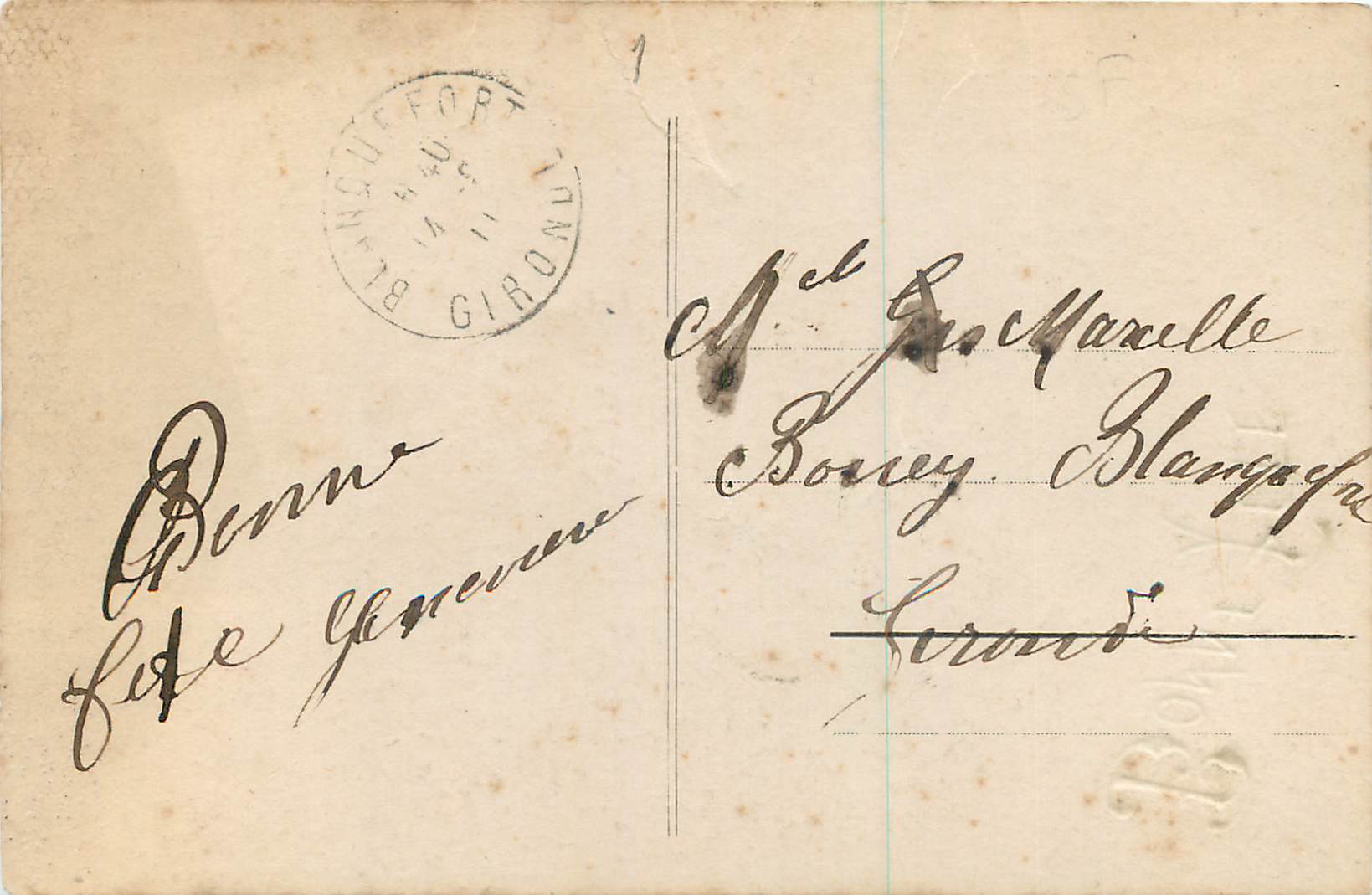 CPA Bonne Fete Enfant — Rückseite