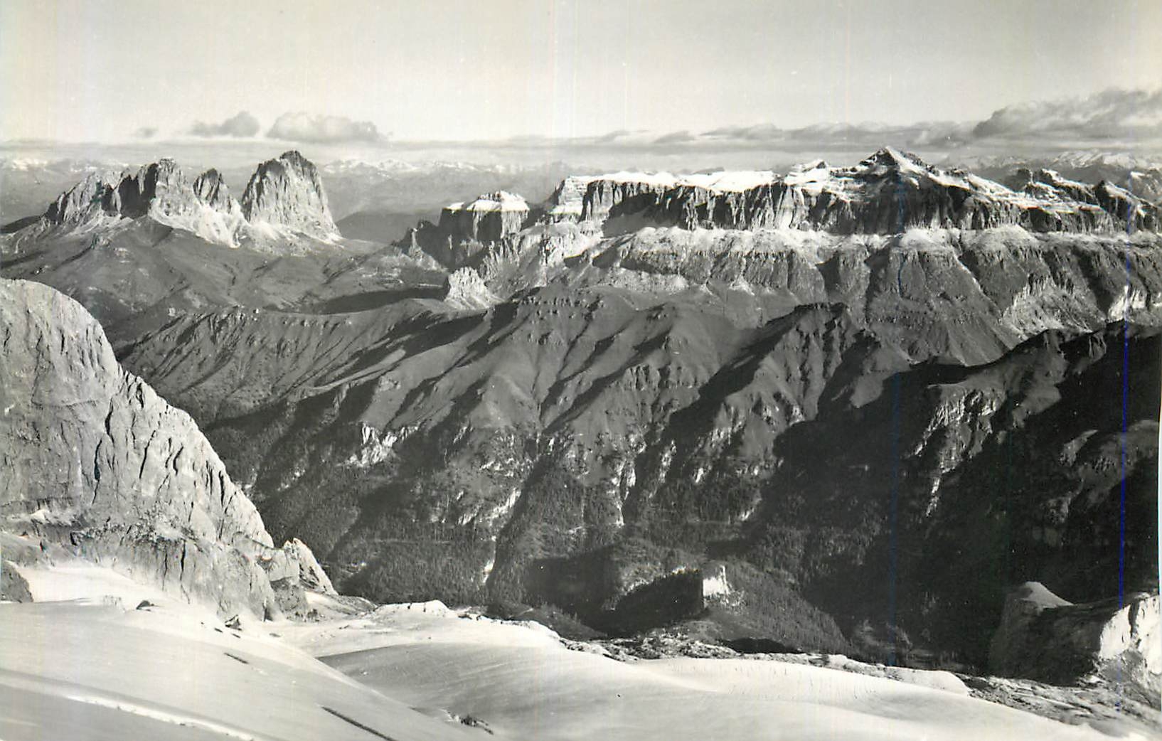 CPA Panorama dalla Marmolada Sassolungo m 3178 Sella 3152