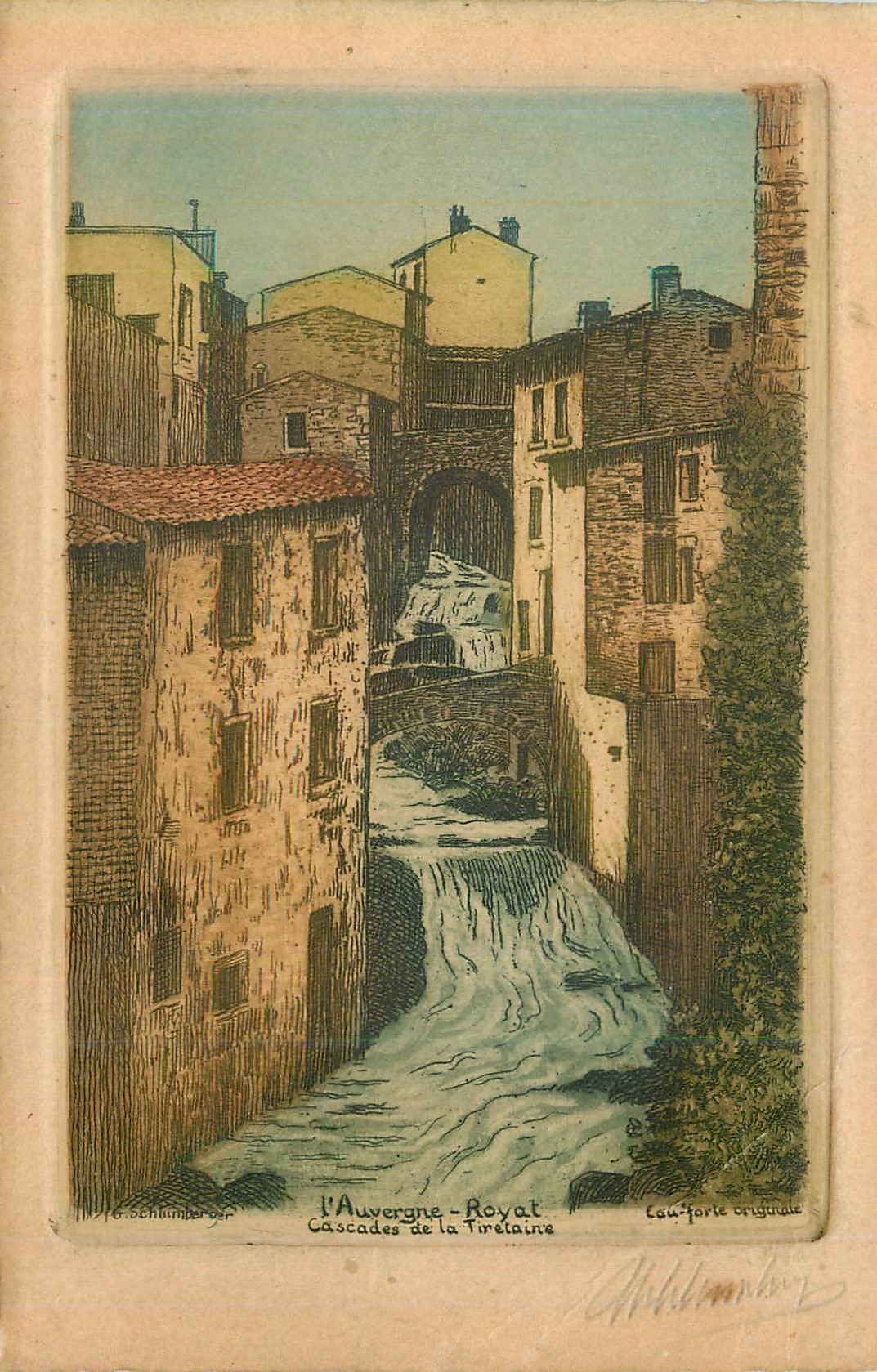 Cascades de la Tiretaine — l'Auvergne - Royat — édition F. Schlimmer