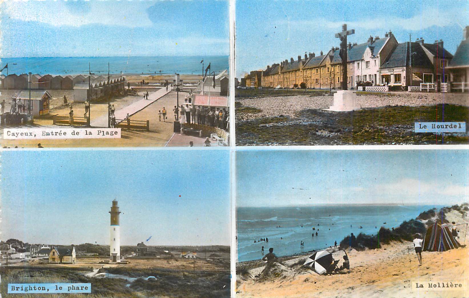 CPM Cayeux Entree de la Plage Brighton Le Phare Le Hourdel La Molliere Cayeux Entree de la plage Le Hourdel La Molliere 