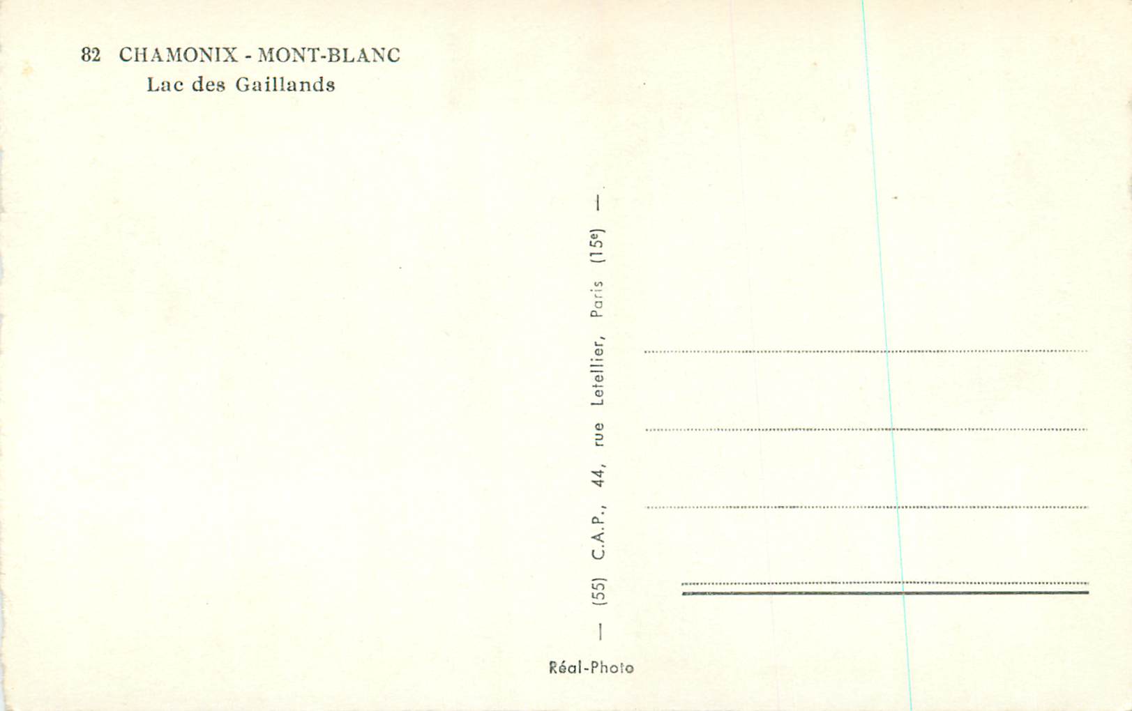 CPM Chamonix Mont Blanc Lacs des Gaillands — Verso
