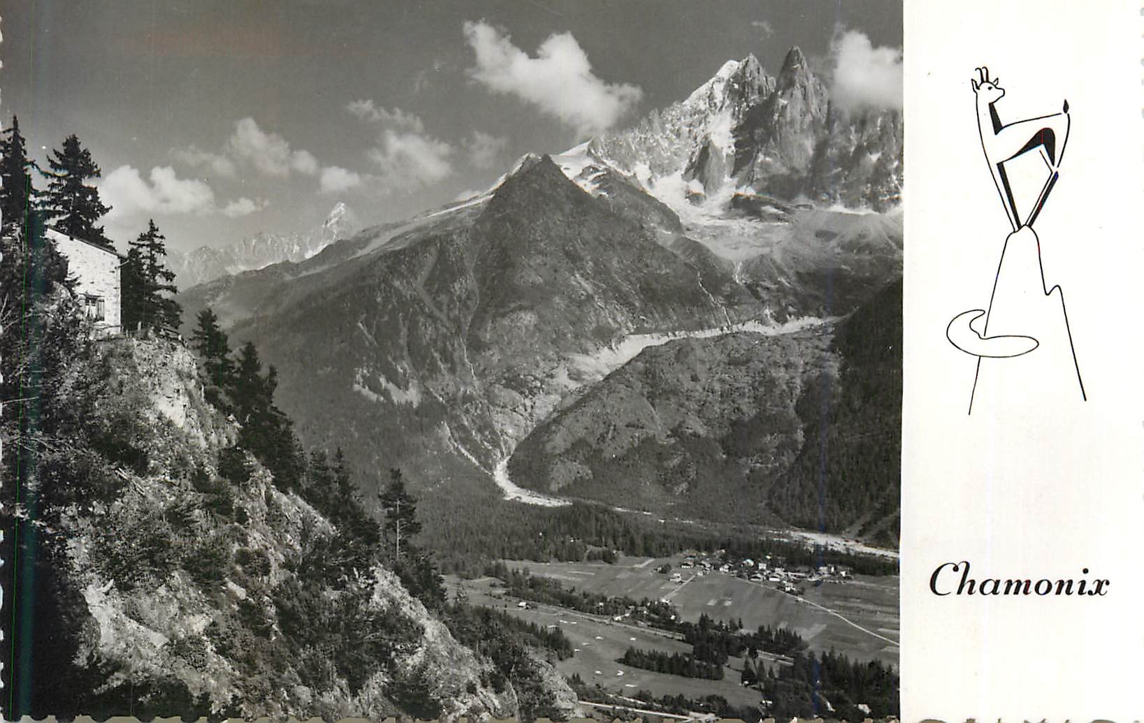 CPM Chamonix (Haute Savoie) Alt 1050 m L'Aiguille Verte L'Aiguille sans Nom et L'Aiguille du Dru