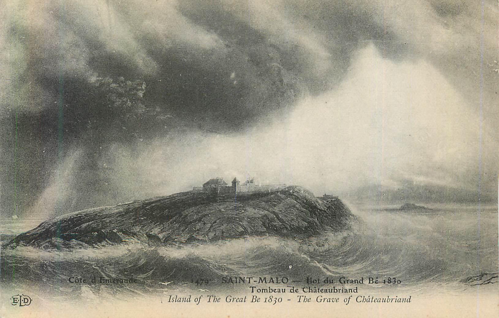 Isla del Gran Be 1830 — Tumba de Châteaubriand — Editor ELD, n° 1479