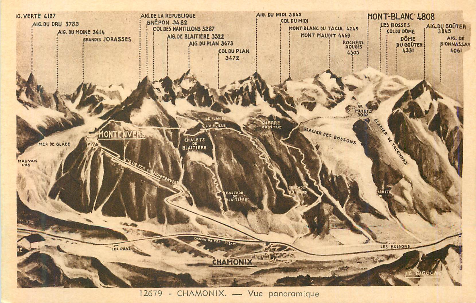 CPA Chamonix vue panoramique