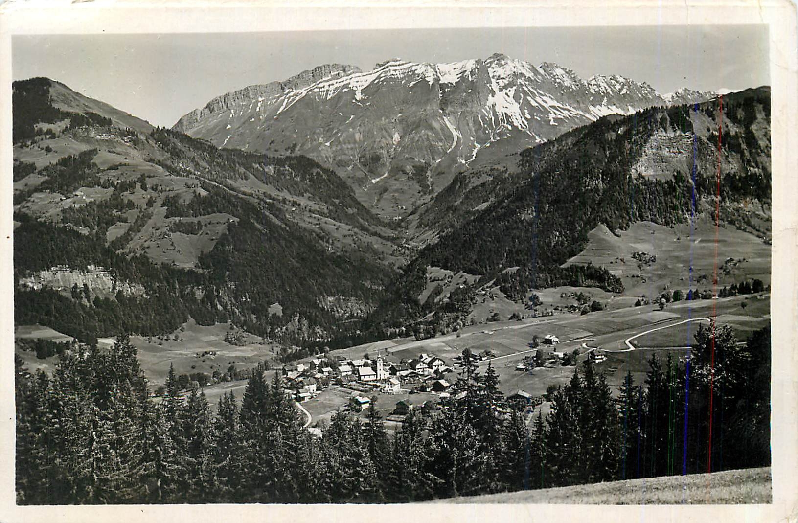 CPM Savoie Notre Dame de Bellecombe (1134 m) et la Chaine des Aravis