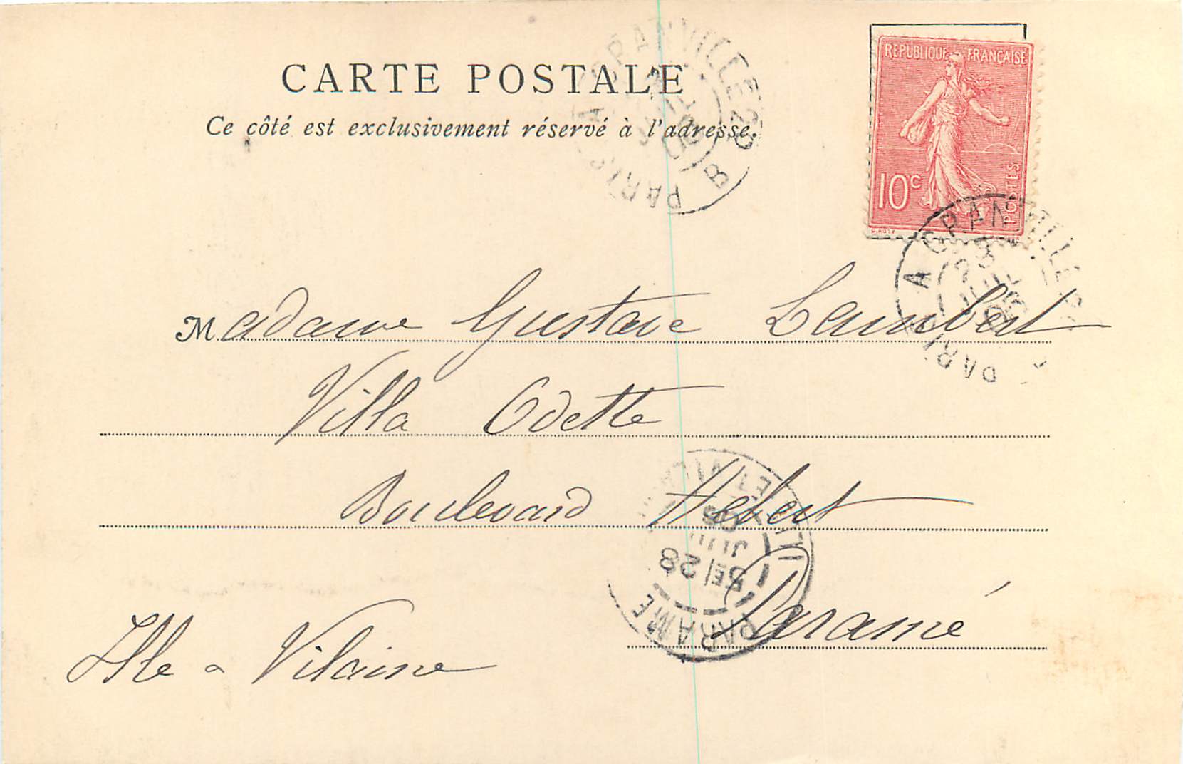 CPA Villers sur Mer Les Falaises — Rückseite